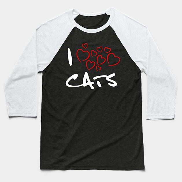 I Heart Cats Baseball T-Shirt by valsymot